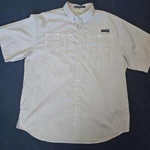 Columbia PFG Short Sleeve Checkered Shirt - Red/White/Blue